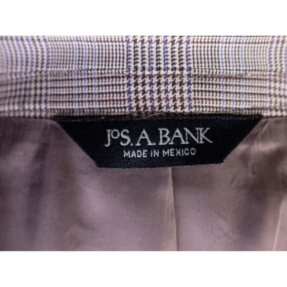 Jos A Bank Blazer Sz 46L Houndstooth Sports Coat Suit Jacket Wool 2 Button EUC - Picture 13 of 14